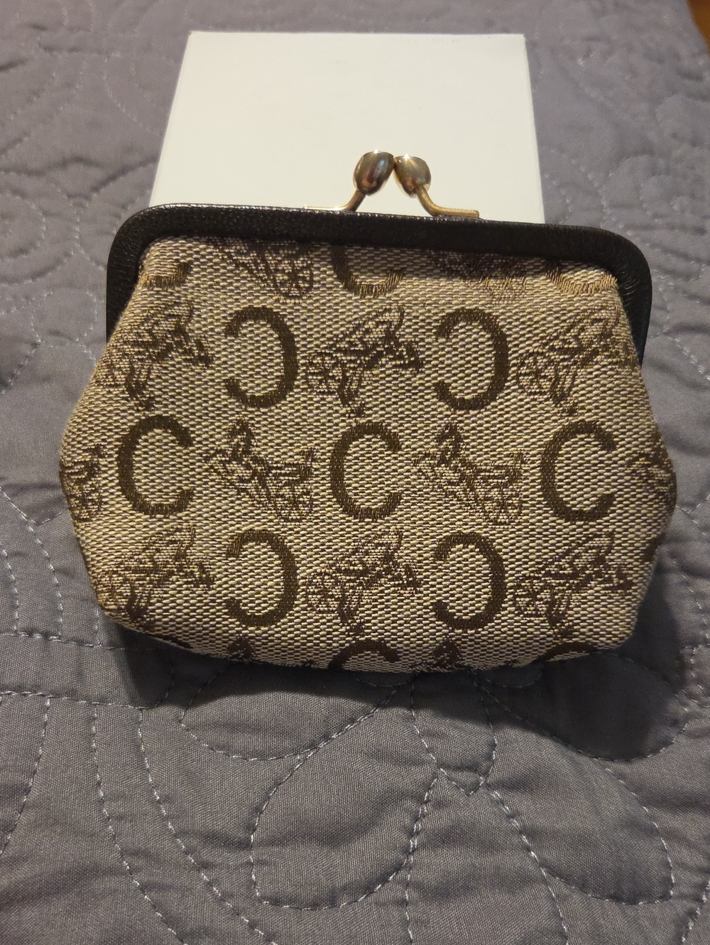 Celine C Horse Carriage Kisslock Coin Purse